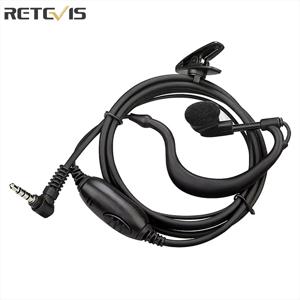 Retevis 워키토키 이어후크 이어피스, PTT 마이크 포함, RB19 RB619 RT22P RT622P B63S B63H 용 단일 바늘 이어폰, 3.5mm
