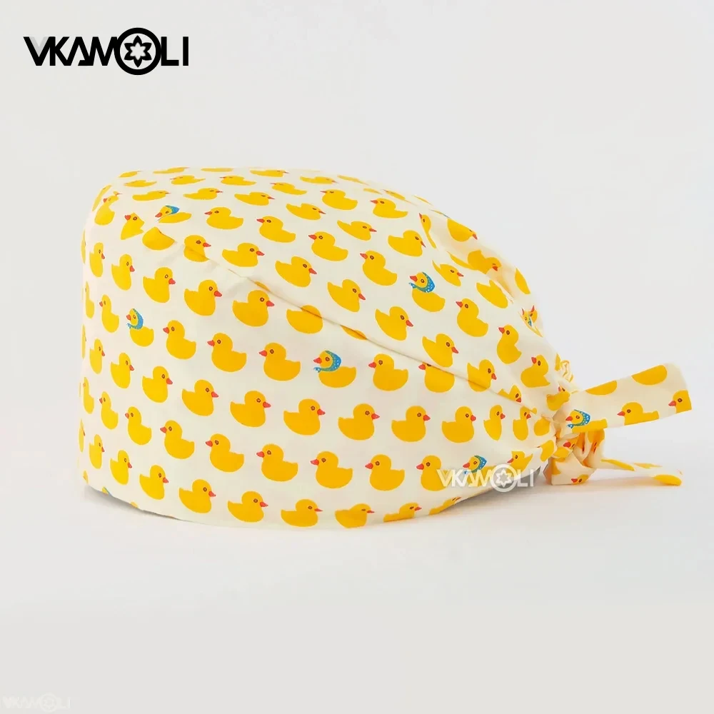 수술실 의료 전문가를 위한 면 스크럽 캡 수술용 캡에 긴 머리를 위한 귀여운 간호사 모자