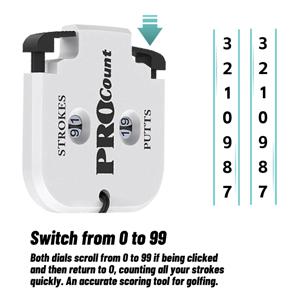 4색 골프 미니 스코어 카운터 – 빠른 제로 리턴 기능을 갖춘 휴대용 2자리 스코어키퍼, 키체인 골프 액세서리