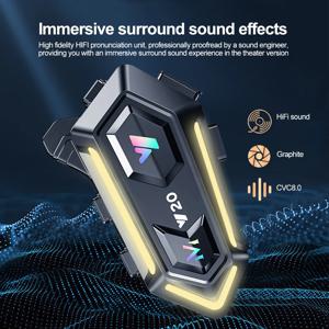 Y20 블루투스 5.3 오토바이 헬멧 헤드셋 1000Mah 슈퍼 긴 대기 무선 핸즈프리 방수 오토바이 이어폰