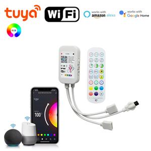 투야 블루투스 와이파이 RGB LED 컨트롤러, 음악 스마트 컨트롤러, LED 스트립, 알렉사, 12V RGB LED 테이프 조명, 4 핀