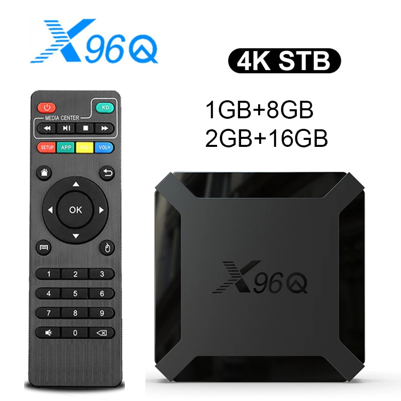 핫 X96Q 안드로이드 10.0 고속 스마트 TV 박스 2GB 16GB 올위너 H313 쿼드 코어 4K 2.4G 와이파이 셋톱박스 1G8G 미디어 플레이어
