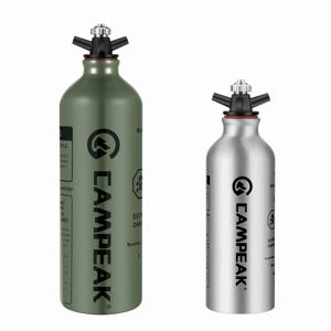 CAMPEAK 액체 연료 병 0.5L/1L 안전 밸브가 있는 야외 캠핑용 물통