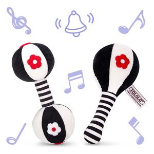 2PCS 아기 부드러운 딸랑이 신생아 장난감 자동차 좌석 장난감 유아 아기 덤벨 장난감 딸랑이 유아 0-12 개월 유아 선물 세트