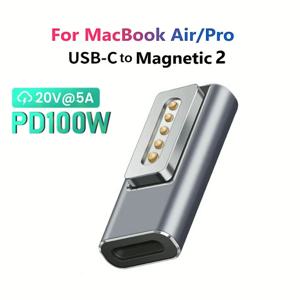 Magsafe 1 2 MacBook Air Pro LED 표시기 100W 고속 충전 마그네틱 플러그 어댑터용 USB Type-C 마그네틱 PD 어댑터