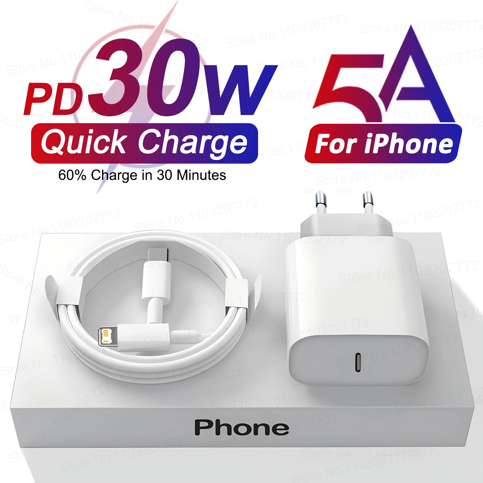기본 PD 30W USB C 급속 충전용 iPhone 13 12 11 14 Pro Max 7 8 Plus Mini XS XR X 급속 충전 USB C 라인 iPhone 충전기에 적합