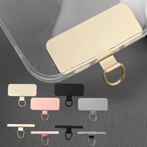 1/4 pcs 범용 금속 전화 매는 밧줄 가스켓 패치 내구성 울트라 얇은 휴대 전화 슬링 로프 카드 클립 스트랩 교수형 코드 탭