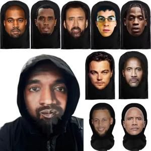 3D 인쇄 탄성 메쉬 풀 페이스 비주얼 마스크 후드 시뮬레이션 카니 예 코비 헤드웨어 마스카라 할로윈 파티 용품 코스프레 소품