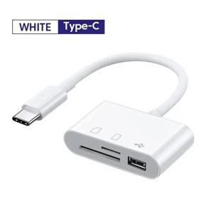 3-in-1 타입-C to SD 및 TF 카드 USB 카메라 어댑터, 아이패드, 카드 리더기 및 USB 보안 키와 호환