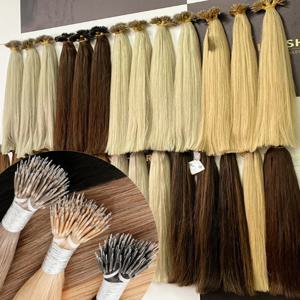 스트레이트 더블 드로운 나노 링 팁 헤어 익스텐션 100% 인모 벌크 613 블론드 12A 내추럴 블랙 베트남 헤어 30인치