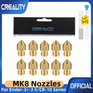 Creality 10PCS 3D 프린터 MK8 황동 노즐 0.2/0.3/0.4/0.6/0.8/1.0mm Ender 3 압출기 3D 프린터 용 스테인레스 스틸 노즐