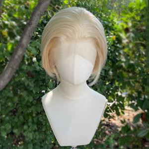 남성용 금발 레이스 프론트 가발 짧은 밥 컷 합성 머리 13x4 레이스 프론트 가발 여성용 무료 부품 자연 헤어 라인 150%