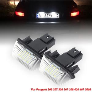 2pcs Canbus LED 라이센스 번호 플레이트 조명 전구 푸조 206 207 307 308 406 407 Citroën C3 C4 C5 BERLINGO SAXO XSARA