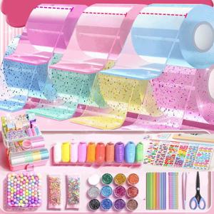 DIY 버블 블로우 나노 테이프 풀 세트 PET 나노 글루 음악 양면 테이프 스트레스 해소 장난감 스티커 선물