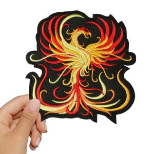 피닉스 자수 패치 다리미, 의류용 봉제 패치, 모자 가방 재킷, DIY 선물, 큰 펑크 배지, 뜨거운 접착제 포함, 1PC