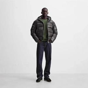 남성용 단색 퀼트 패치워크 후드 면 의류, 캐주얼 루즈 웜 지퍼 면 패딩 의류, 겨울 패션, 신상