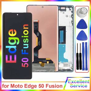 Motorola Moto Edge 50 Fusion XT2429 용 AMOLED LCD Moto Edge 50 Fusion LCD 용 LCD 디스플레이 터치 스크린 디지타이저 교체