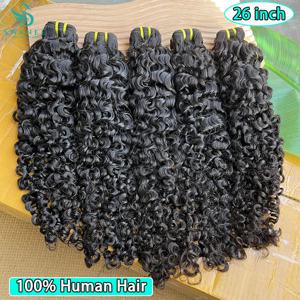 버마산 곱슬머리 인모 묶음, 베트남산 생머리 묶음, 곱슬머리 묶음, 여성용 인모 버진 헤어 위빙 # 1B 내추럴 블랙