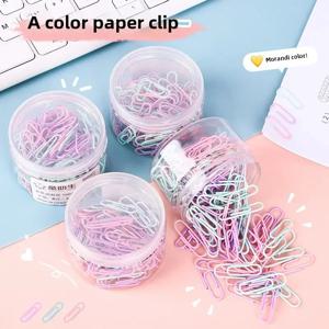 160pcs 금속 클립 1 상자 컬러 종이 클립 메모 클립 북마크 편지지 사무용품 학교 용품 길이 29mm