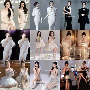 빈티지 홍콩 스타일 웨딩드레스 사진 촬영 예술적 인물 사진 스튜디오 십대 소녀 사진 촬영 의상 순수한 욕망