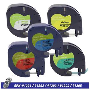 호환 가능한 Dymo LetraTag 리필 91331 흰색 플라스틱 라벨 테이프 LT-100H 1/2