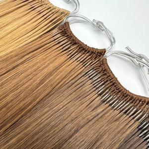 스트레이트 한국 인기 코튼 스트링 쌍둥이 팁 헤어 익스텐션 브라질 레미 헤어 0.5 그람/몫 케라틴 I-팁 인간의 머리카락 여성용