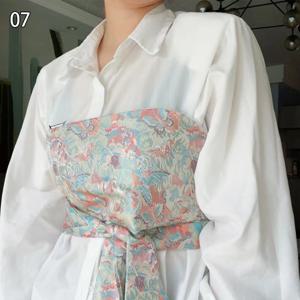일본 기모노 유카타 오비 벨트 크레인 꽃 프린트 하오리 벨트 브로케이드 자카드 허리띠 셔츠 Hanfu 드레스 장식 액세서리