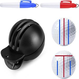 퇴색 방지 골프 공 라이너, 고급 디자인 볼 마킹 도구 |   골프 공 스탬프 마커 2개가 포함된 정렬 도구 1개, 골프 공