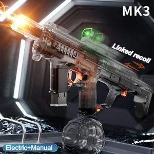 여름 야외 성인용 전동 물총 장난감, 완전 자동 대용량 1L 물총 MK3 강력 물 분사 남자아이 선물