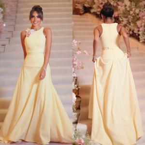 맞춤형 캐주얼 Pastrol 쉬폰 수제 꽃 라인 석 구슬 스트레이트 스쿠프 넥 롱 드레스 맞춤형 행사 드레스