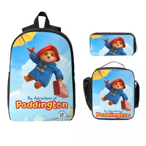 패딩턴 브라운 베어 3종 세트 (여아/남아용) - 필통, 책가방, 도시락 가방 포함 (학생용)