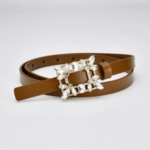 여성 반짝 이는 다이아몬드 버클 정품 가죽 코르셋 여성 Cummerbund 코트 허리띠 드레스 Decration 좁은 벨트 J1056