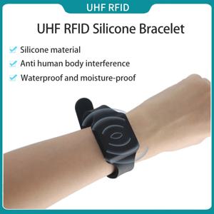 10pcs UHF RFID 손목 밴드 인간 간섭 방지 18000-6C UHF 손목 밴드 땀 방지 실리콘 손목 밴드 태그
