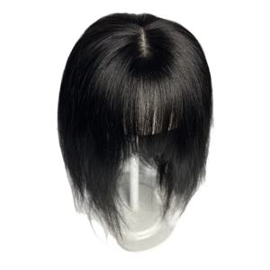 여성용 천연 헤어피스, 에어뱅 브라질리언 클립형 인모 헤어피스, 가벼운 탈모 커버