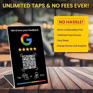 Google 리뷰 카드 NFC 스테이션 테이블 13.56Mhz QR 코드를 프로그래밍 가능한 NFC215로 설정하여 스탠딩 카드와 독립적으로 연결할 수 있습니다.