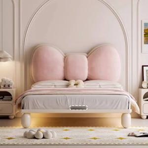 일반 소녀 어린이 침대 장식 유럽 싱글 현대 공주 어린이 침대 어린이 프레임 디자인 Cama Infantil 가구 홈