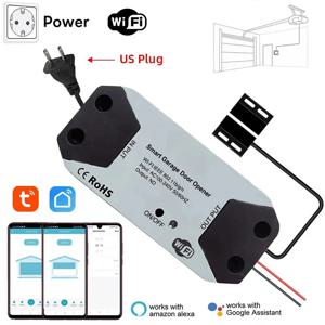 새로운 WiFi 스위치 스마트 차고 도어 오프너 컨트롤러, Alexa Echo, Google Home, SmartLife/Tuya 앱 제어 지원, 허브 불필요