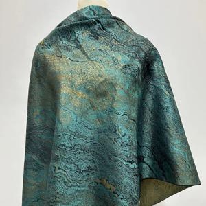 사전 절단 된 반짝이 녹색 및 황금 자카드 브로케이드, 드레스 의상 홈 장식 DIY 프로젝트를위한 반짝이 금속 의류 직물