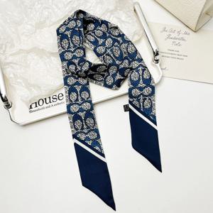 우아한 클래식 프레피 스타일 작은 실크 스카프 여성용 다용도 레이지 넥타이 장식 미니 숄 헤어밴드 드리프팅 벨트