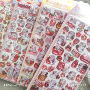 4개입 재미있는 동물 엠보싱 크리스탈 스티커 - 3D 입체 질감, 노트북, 휴대폰 케이스 및 DIY 공예용 귀여운 장식