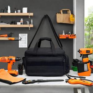 어깨 끈이 달린 대용량 도구 가방 수리공 핸디맨 등을 위한 마찰 방지 바닥이 있는 전술 수공구 보관 가방