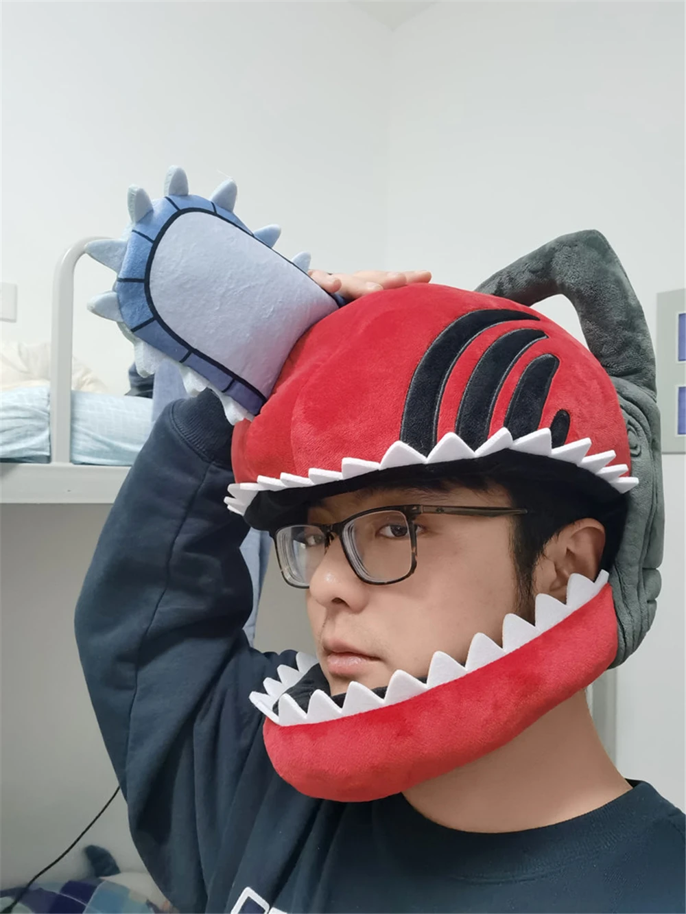 애니메이션 전기 톱 Denji Pochita 모자 코스프레 의상 플러시 마스크 소품 만화 성인 남녀 공용 모자 크리스마스 선물