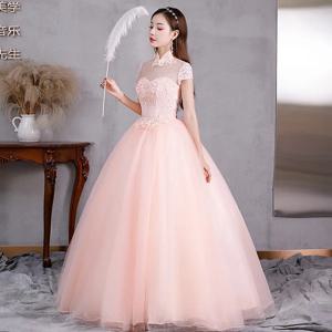 고급스러운 분위기의 이브닝 드레스 여성용 신상 스타일 호스트 솔로 무대 공연 의상 학생용 롱 스타일 공연복