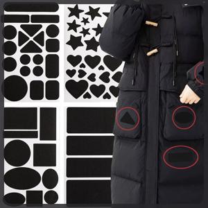 유니버설 블랙 자가 접착식 패브릭 수리 패치(2개입) – 다운 재킷 및 코트용 무절단 즉시 수리