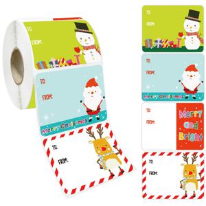 200-500 Pcs 크리스마스 태그 크리스마스 선물용 자체 접착 선물 태그 포장지 생일용 크리스마스 이름 라벨 스티커