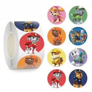새로운 500PCS Paw Patrol 만화 스티커 테이프 - 귀여운 어린이 보상 스티커, 학교 및 교사 용품, 어린이를 위한 문구 선물