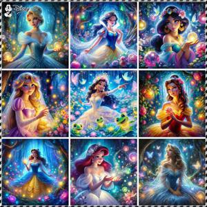 5D DIY 다이아몬드 페인팅 디즈니 프린세스 1개 모자이크 아트 풀 스퀘어 & 라운드 드릴 만화 모자이크 자수 선물 & 홈 데코