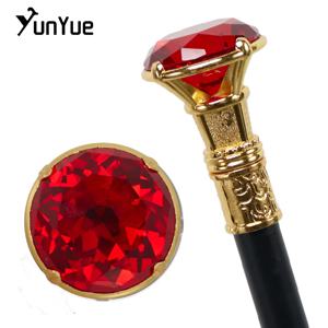 골드 레드 다이아몬드 타입 워킹 케인 신사 우아한 패션 아트 장식용 지팡이 여성 빈티지 파티 코스프레 셉터
