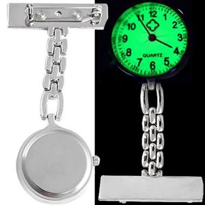 의료 전문가를 위한 발광 간호사 시계 다이얼 접이식 클립온 야간 가시성 의사 손목 시계 합금 스트랩