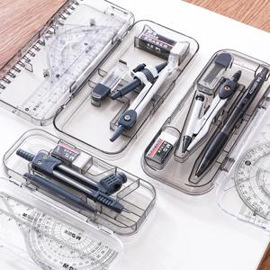 8개 세트 컴퍼스 자 세트 각도기 드로잉 삼각자 지우개 컴퍼스 세트 수학용 지우개 자 학생용 학교 용품